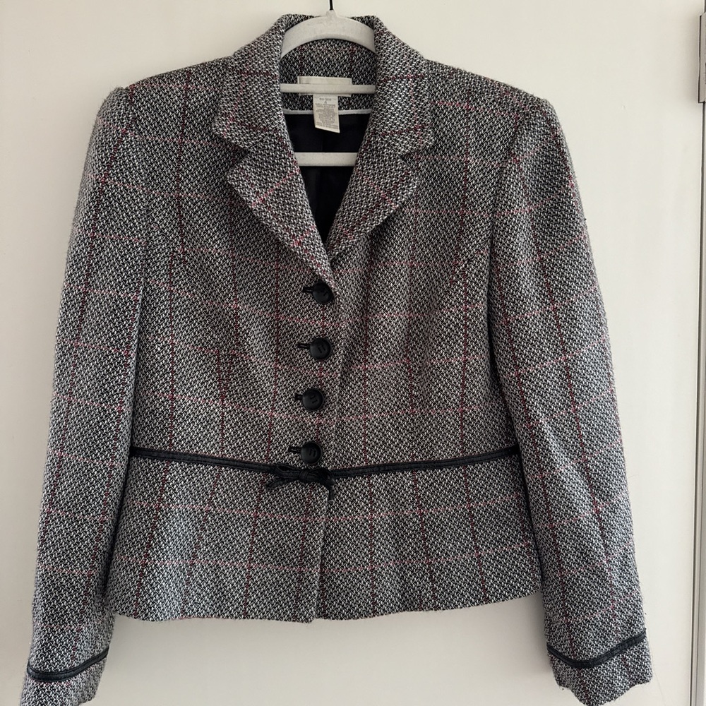 Worthington Textured Blazer with Red Accents